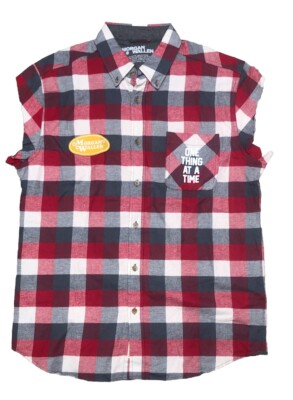 Morgan Wallen Official One Thing At A Time Muscle River Flannel Cut Off Shirt L