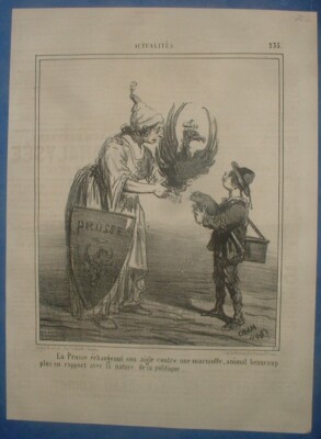 PP 702 CARICATURE 1855 LA PRUSSE ECHANGE AIGLE CONTRE MARMOTTE