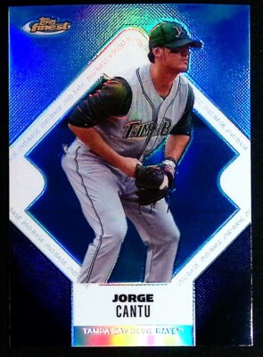 Jorge Cantu - 2006 Topps Finest #91 Blue Refractor #24/299 - Rays