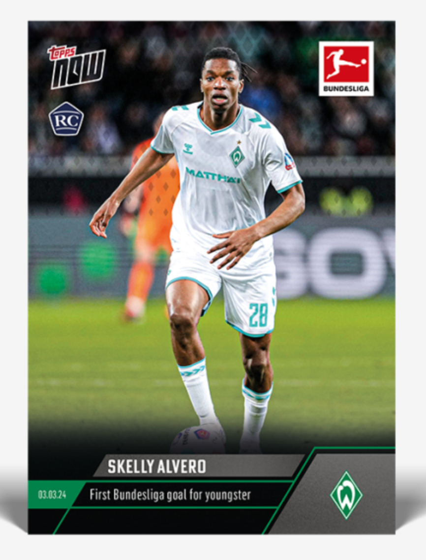 24-25 ヴェルダー・ブレーメン No.28 アルヴェロ 2024 Topps Now Bundesliga Skelly Alvero SV Werder Bremen