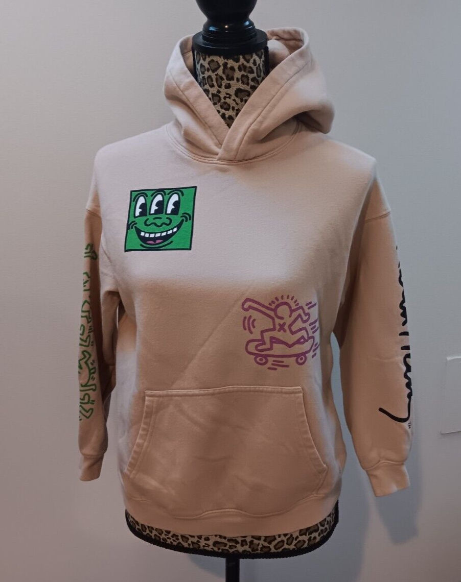 KEITH HARING H&M YOUTH 8 10 Tan Hoodie Hooded Sweatshirt