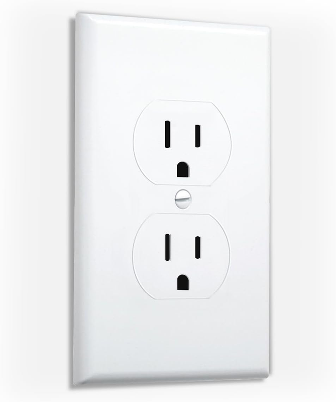 2520W MASQUE White 1-Gang Duplex Jumbo Electrical Outlet Cover Wall Plate, Repla