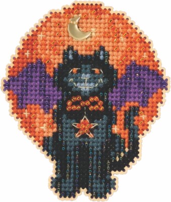 Mill Hill 2023 Autumn Harvest  Beaded Cross Stitch Kit ~ Cat Bat ~