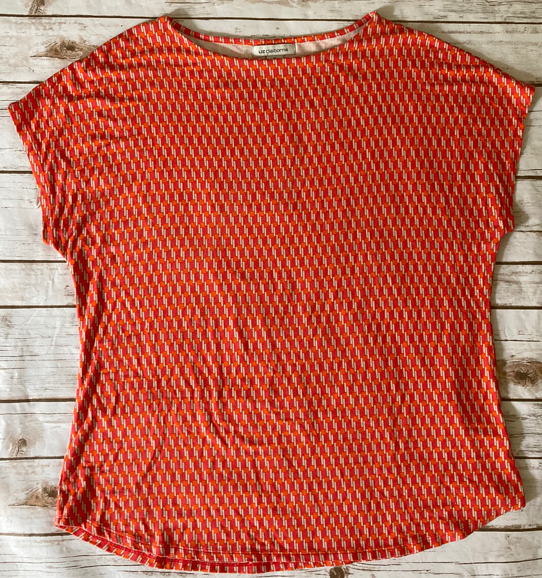 liz claiborne womens crew neck short sleeve blouse