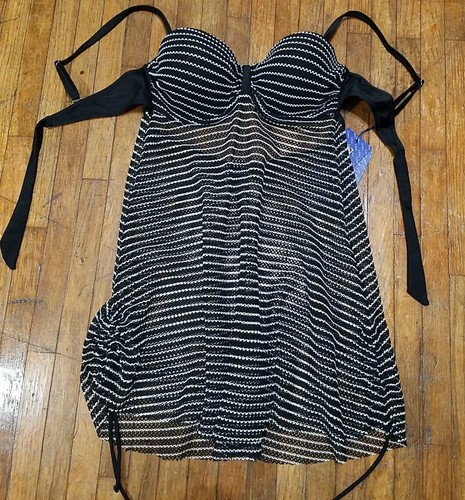 Supreme★swim wear Z.five Swimwear Bikini Top With Mesh Cover Size 42 Black