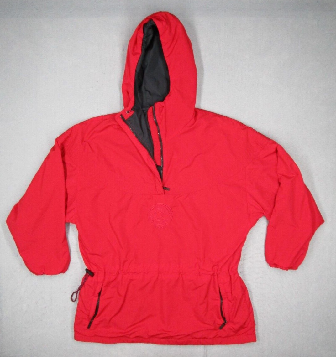Vintage Roffe Jacket Womens Medium Red 1/4 Zip Eye of The Sky Made in USA Ski