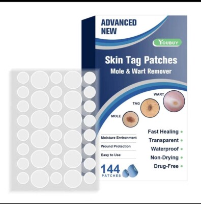 144pcs Skin Tag Remover Patches Quick Effective Mole Wart Removal Pad Sticker