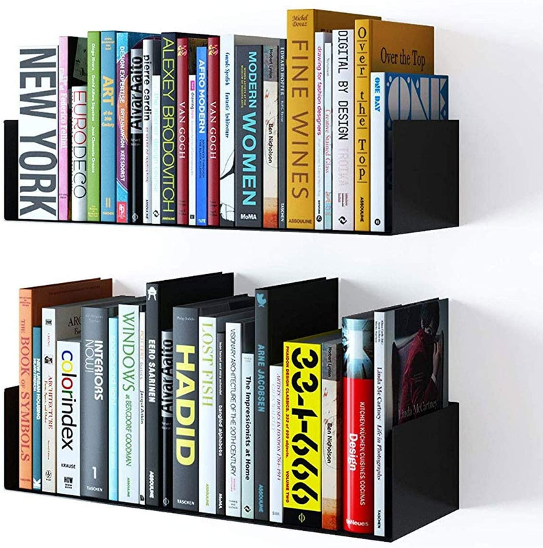 Bali Floating Wall Mount Metal U Shape Shelf Book CD DVD Storage Display Book...