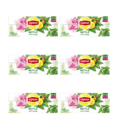 6 x LIPTON NETTLE with Mango Herbal Tea Boxes (120 servings)