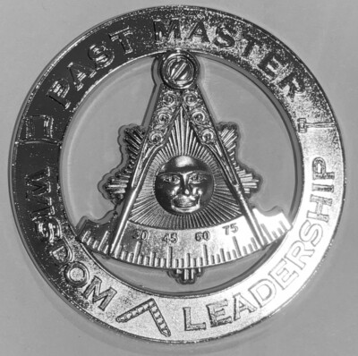 Freemason Masonic Past Master Cut-Out Car Emblem with Quadrant chrome metal deco