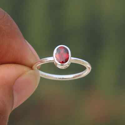 Natural Garnet Ring,925Sterling Silver,Beautiful Ring,Chunky Ring,Ring For Women