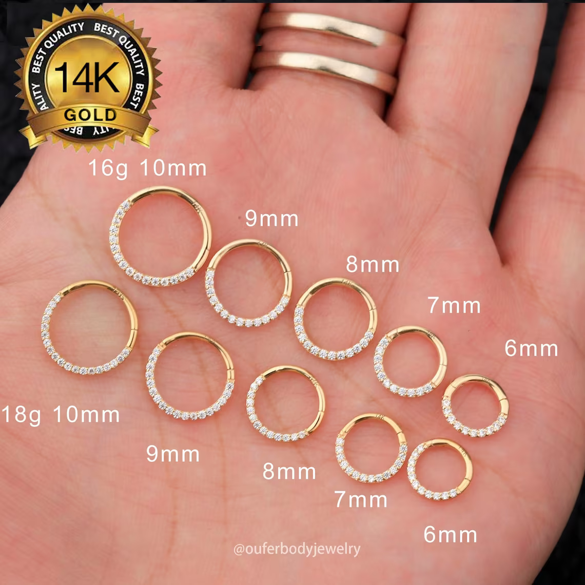 14k gold on sale 18g nose ring