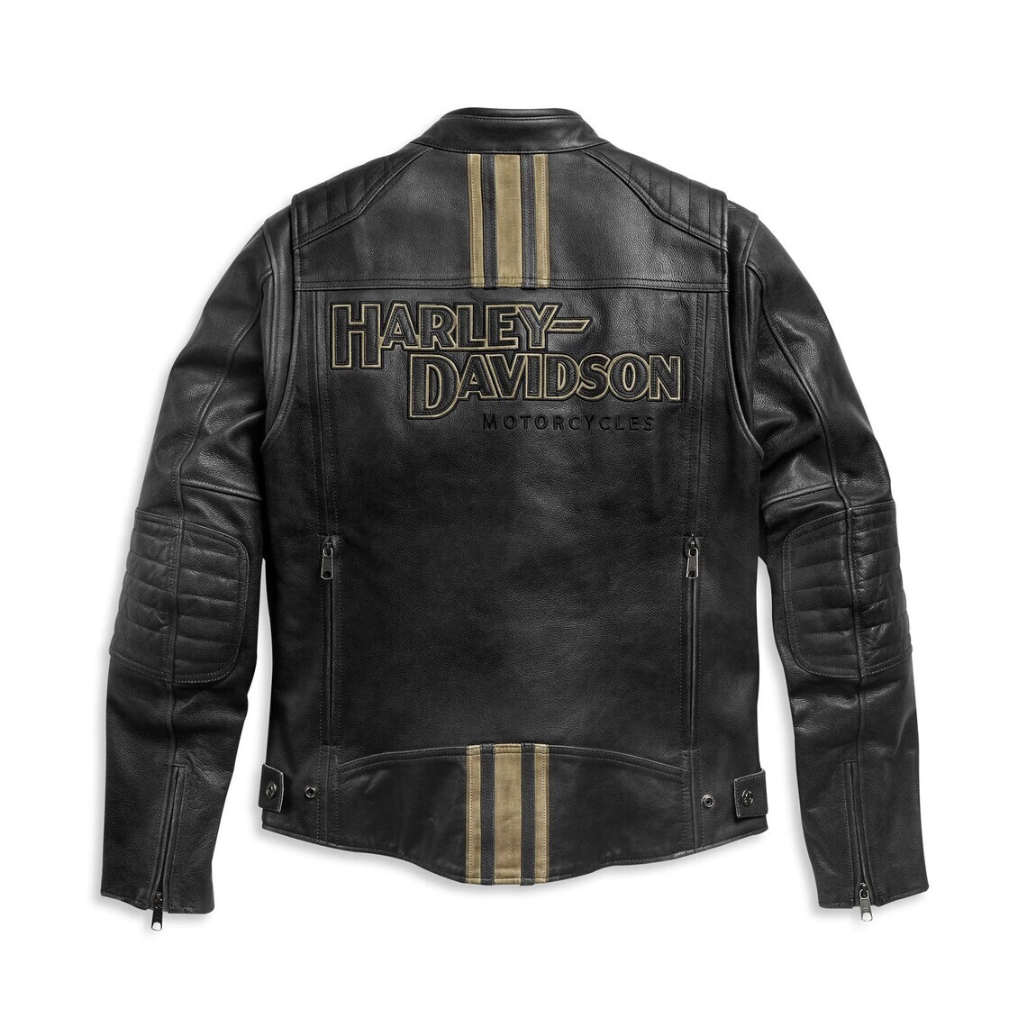 Pre-owned Harley-davidson Men's Hd Black Motorcycle Real Cowhide Harley Davidson Leather Jacket For Riding