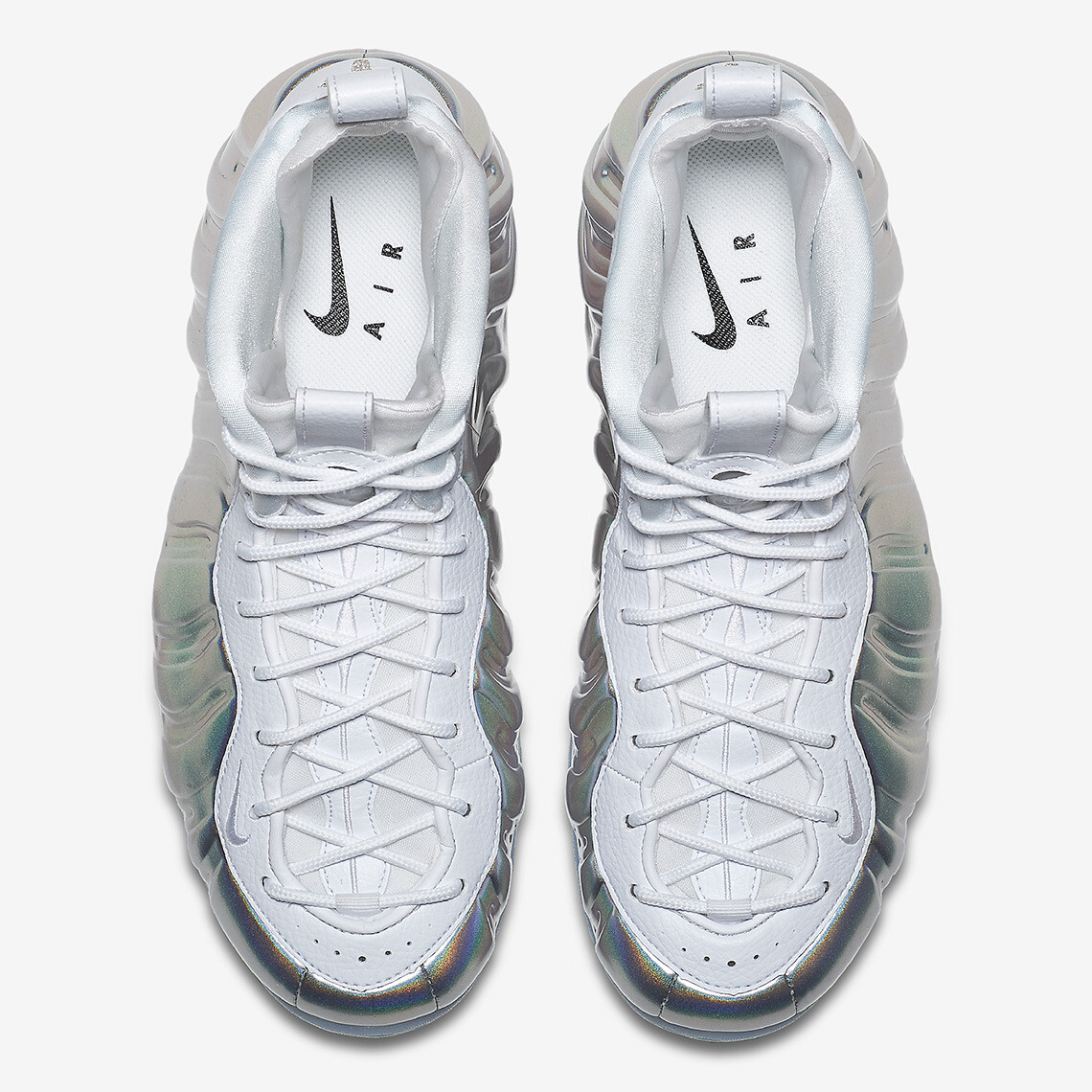 Pre-owned Nike Women's Air Foamposite One Chrome White Blue Tint Size 8.5 Brand In White/chrome/blue Tint