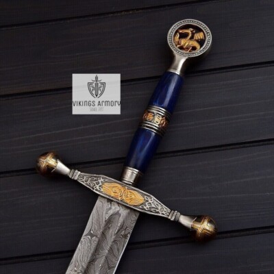 Hand forged damascus Steel Viking Sword Battle Ready sword Medieval Sword+Sheath