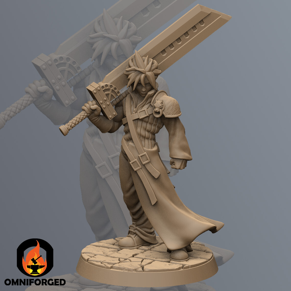 Cloud Strife Zed Flare JRPG Final Fantasy Miniature RN