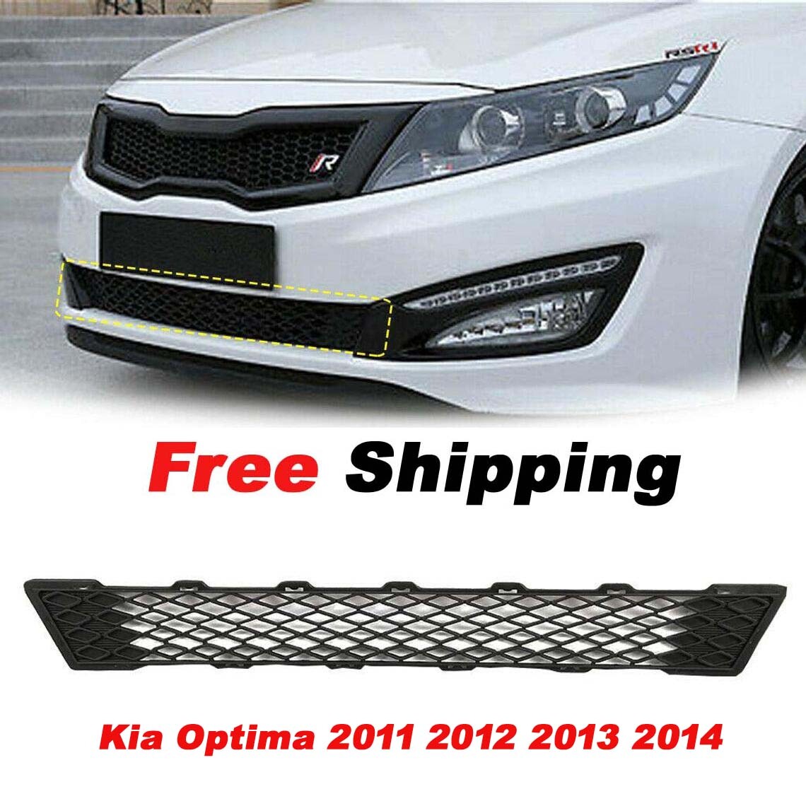 For 2011 2012 2013 Front Bumper Grille Lower Black Kia Optima Ex Lx Sx