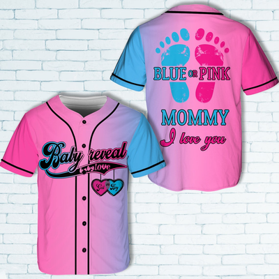 Personalized Baby Reveal Party Baseball Jersey Blue Or Pink Team Boy Team Girl