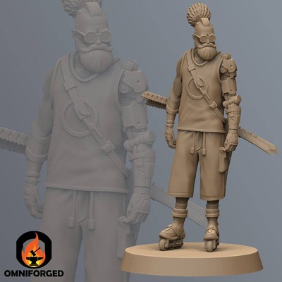YugenJiiSan Cyberpunk Gaming Figure | Unit9 | High Resolution 3D Printed | Tabl
