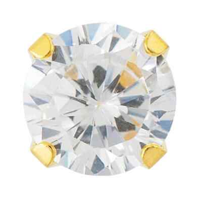 Studex Sensitive Large Round Cubic Zirconia CZ Gold Plated Stud Earrings 8mm Cla