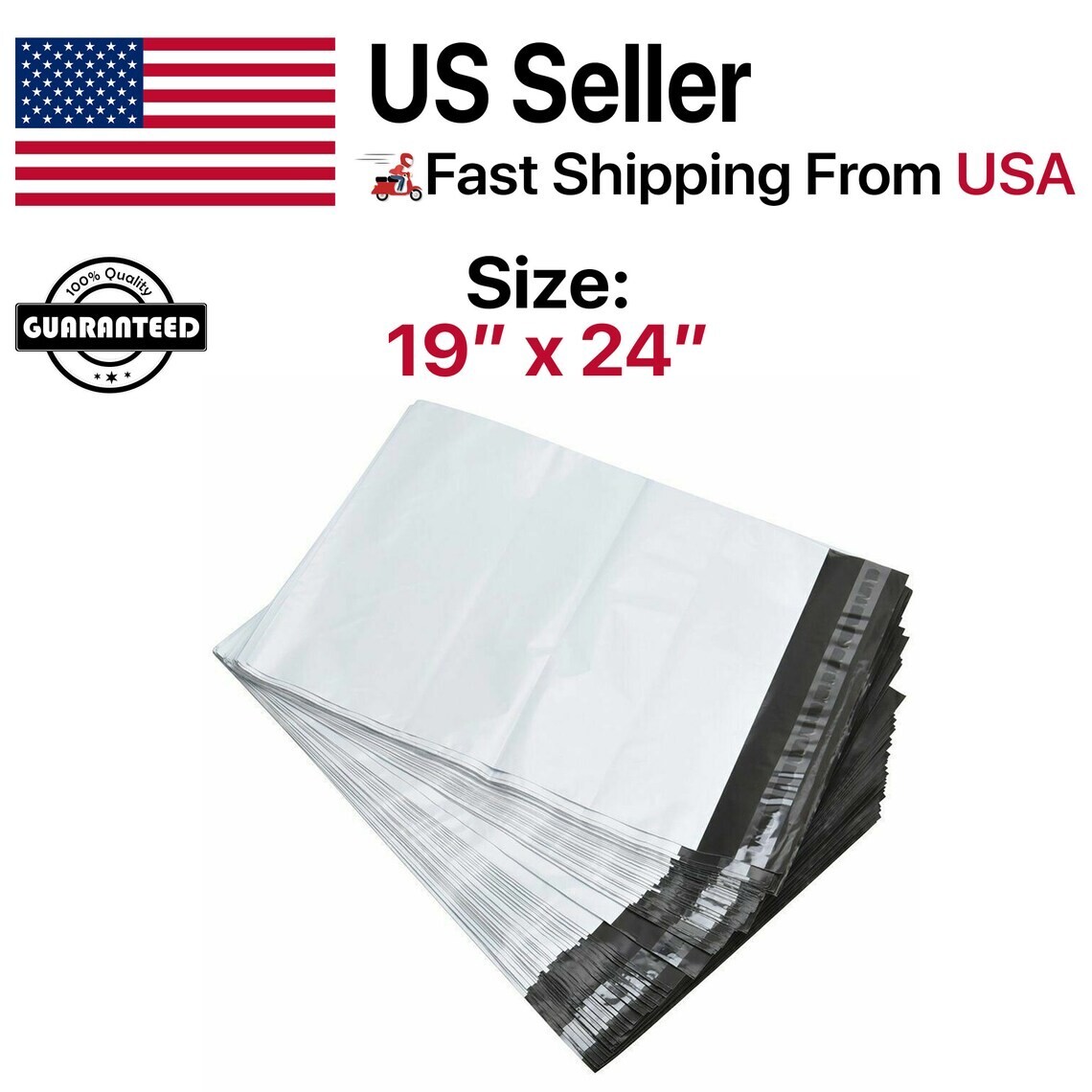 Poly Mailers Ultra Heavy Duty 5MIL Shipping Mailing Poly Bags 19in X 24in 100pks
