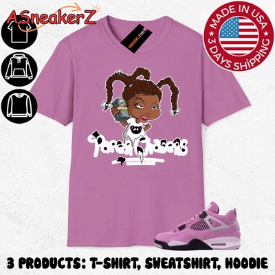 Matching Tee Shirt To Match AJ 4 Orchid Sneaker PC Paper Chasers