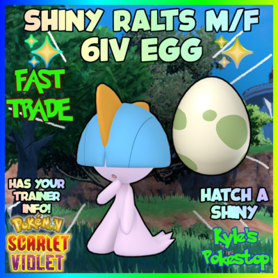   6IV SHINY RALTS EGG   POKEMON SCARLET & VIOLET  FAST HATCH A SHINY