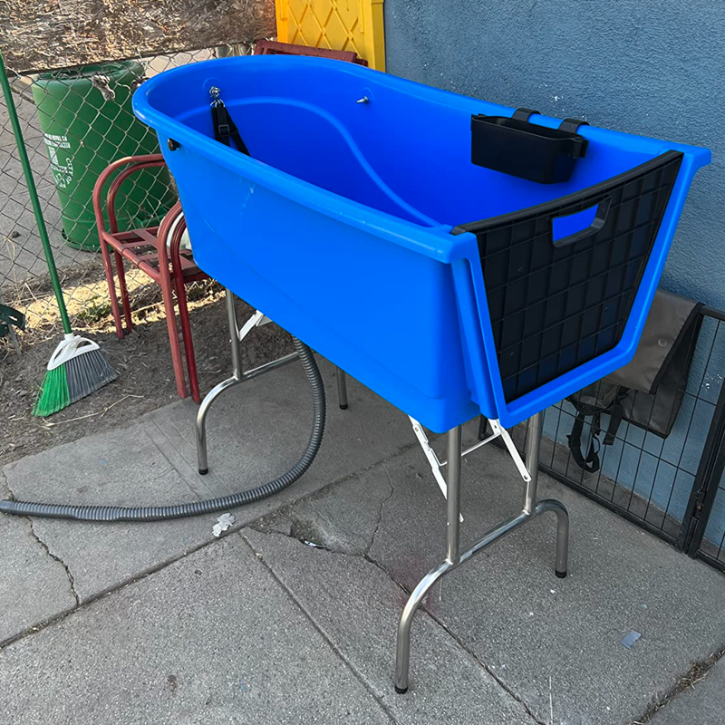 Elevated Pet Bathtub Grooming Station Dog Bathing Wash Bath Tub Supports 150 Lbs