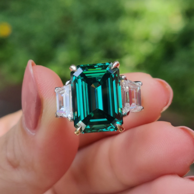 Green cheap moissanite stone