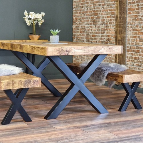 2PCS/Set Black Industrial Metal X Shape Table Legs Desk 2PCS/Set Black Industrial Metal X Shape Table Legs Desk