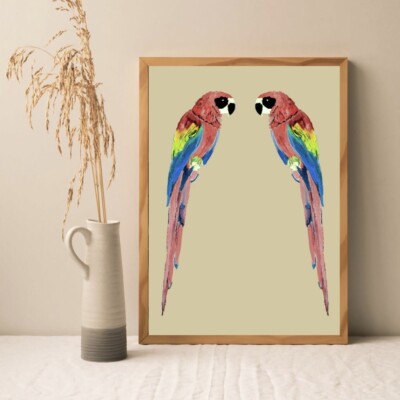 Birds Parrot Modern A4 Poster Print Matt Finish- Digital print/Wall art/Artistic