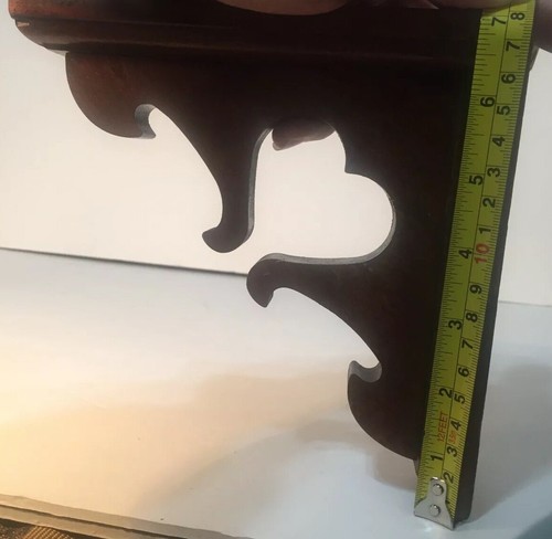 Wood Corner Corbels Pair - Heart -Hanging Hardware Attached Wooden 7” X 7”
