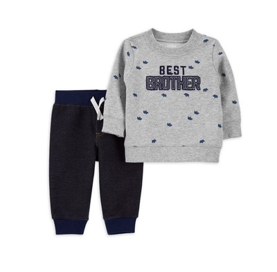Child of Mine made by Carter's Infant Boy's 2 Piece Set Grey/Blue 6-9M