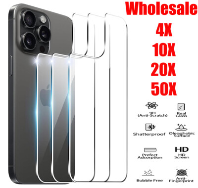 Lot Tempered Glass Back Rear Screen Protector For iPhone 16 15 14 13 12 Pro Max