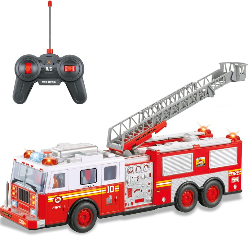 Liberty Imports Big Remote Control RC Fire Truck - Battery P