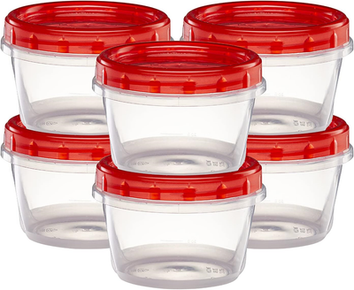 S Clear Bottom With Red Top Screw On Lids