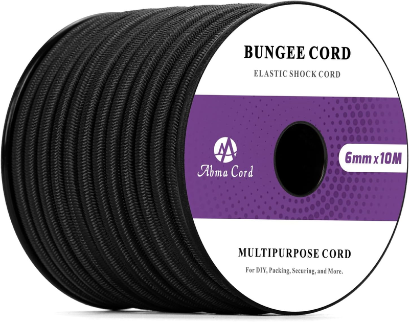 Bungee Cord 6Mm 10M Elastic Shock Cord 100% Stretch Elastic Bungee Rope for Tarp
