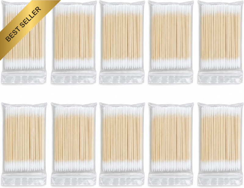 1000 Cotton Buds, Double Pointed Cotton Tips, 7 Cm Cotton Swabs for Makeup Corre