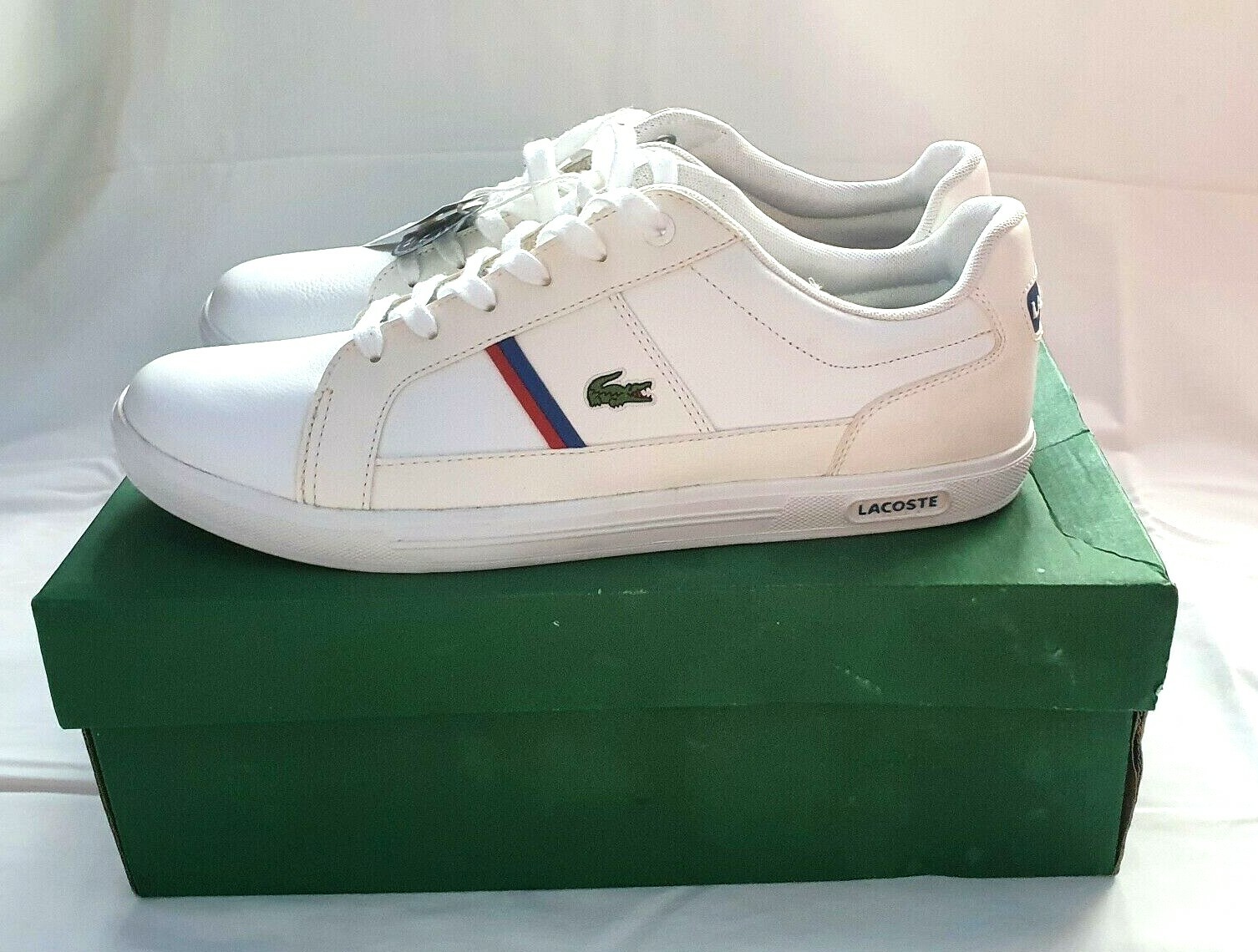 Lacoste Europa tcl spm leather trainers white shoes mens 7