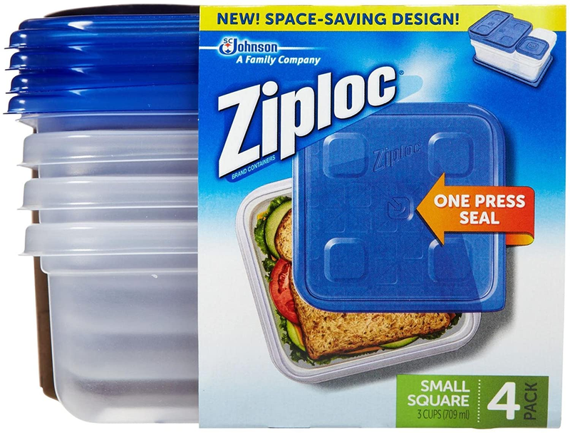 Container, Small Square - 40 Oz - 4 Count (Pack of 1)