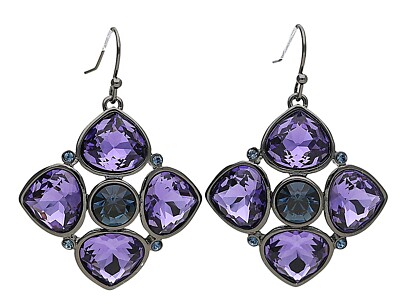 Guess UBE91104 Пара женских сережек с кристаллами черного цвета, Новинка