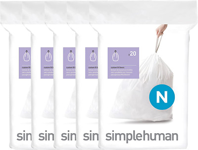 Code N 100 Count, Genuine Custom Fit Liners, Drawstring Trash Bags in Dispenser 