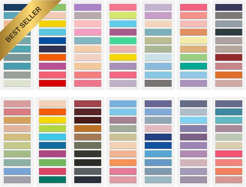 2800Pcs Sticky Tabs Index Flags with Ruler Writable Book Tabs Pastel (44x11mm 14