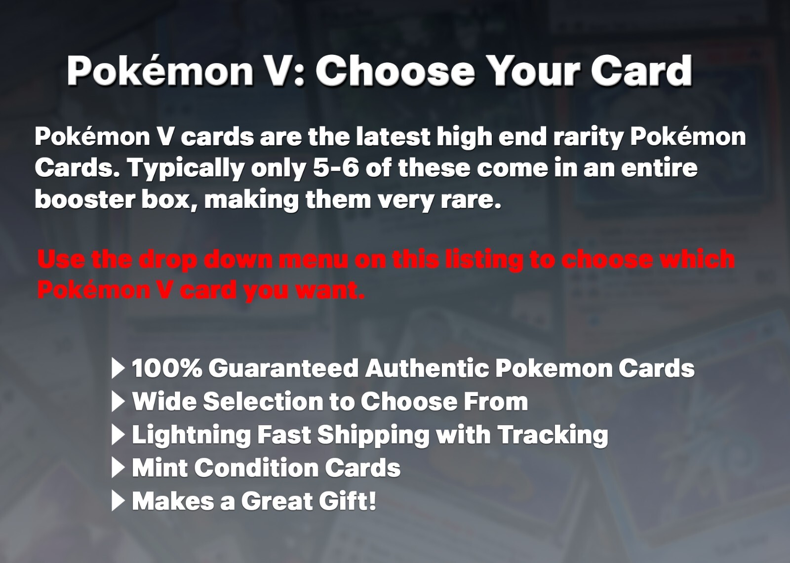 Pokemon V - Choose Your Card - Ultra Rare, Full Art Holo TCG - All Available NM