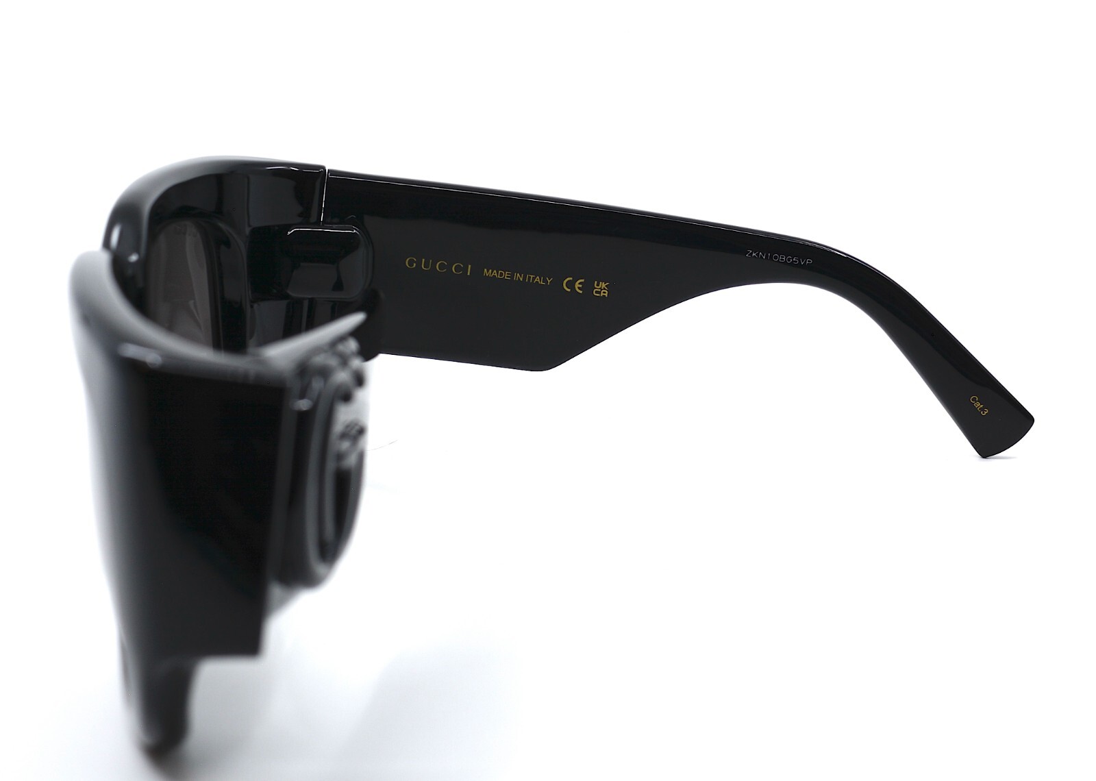 Pre-owned Gucci Gg1545s 001 Black Grey Authentic Sunglasses 53-20 In Gray
