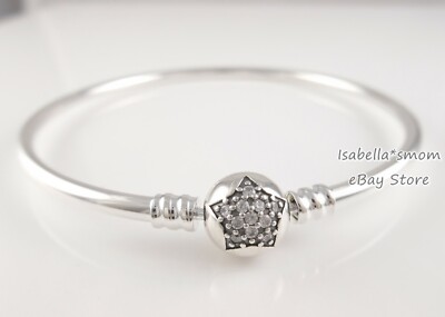 YOU'RE A RISING STAR Authentic PANDORA Bangle Bracelet 590720CZ 7.5''/19cm NEW!