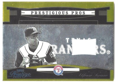 Alfonso Soriano 2005 Playoff Prestige Prest Pros Mat Jsy Gold 7/10 Card# PP-12
