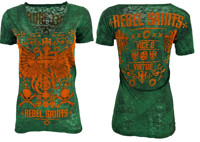 Rebel Saint by Affliction Women's T-shirt Socket Biker Tattoo