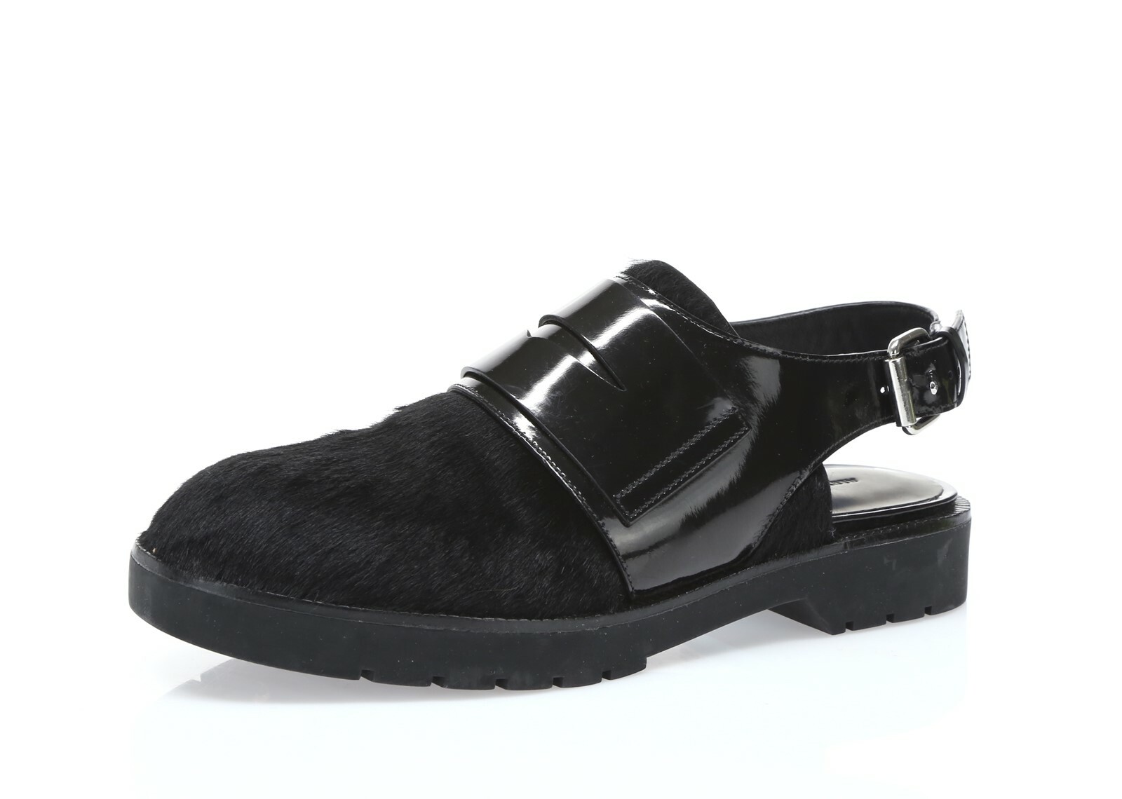 ☆sale☆アミナ・モアディ Alexa 90 ブラックレザーミュール Alexander Wang Mina Women's black pony hair leather