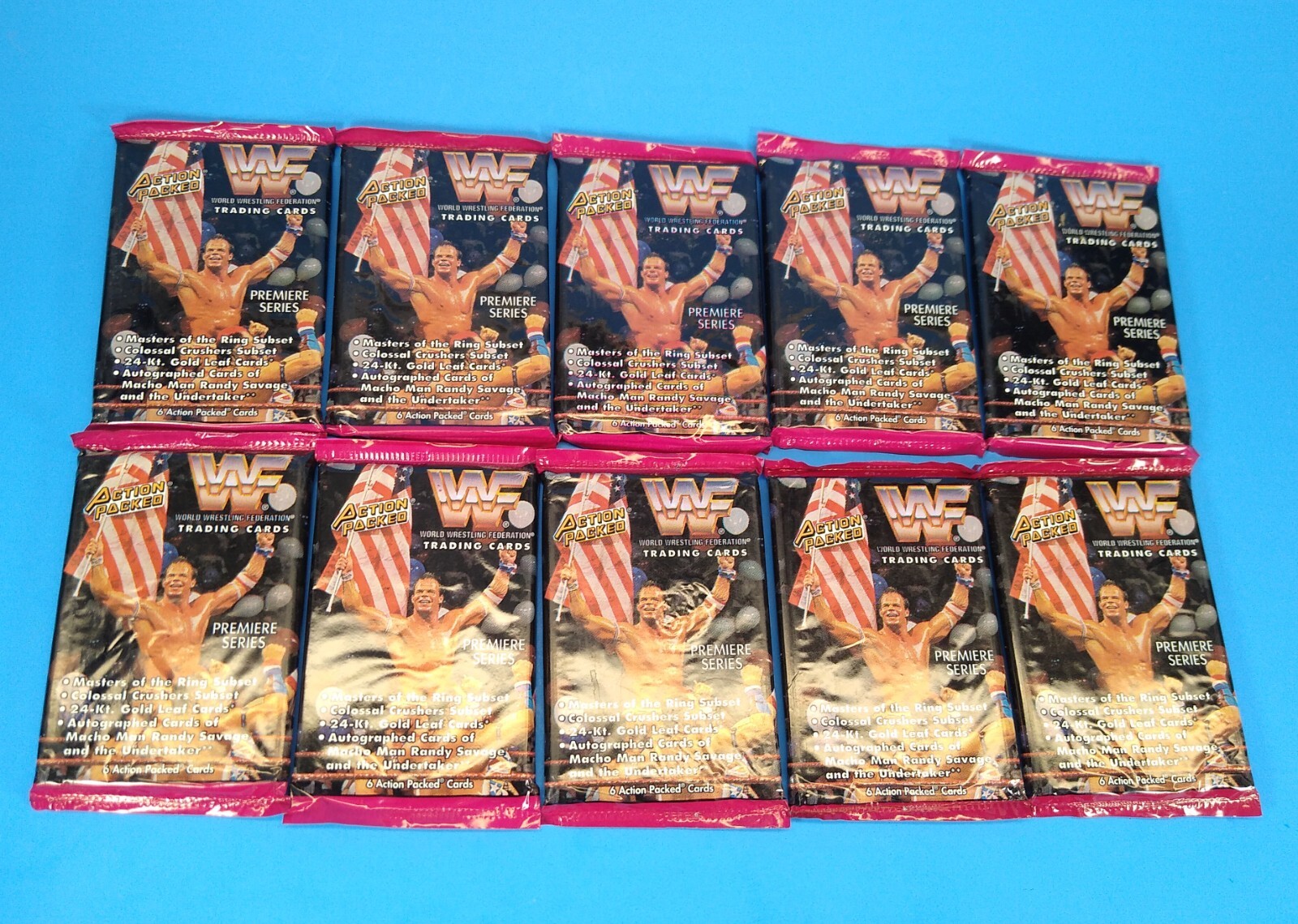 WWF Action Packed 1994 Wrestling Trading Cards 10 Pack Lot WWF Action Packed 1994 Wrestling Trading Cards 10 Pack Lot